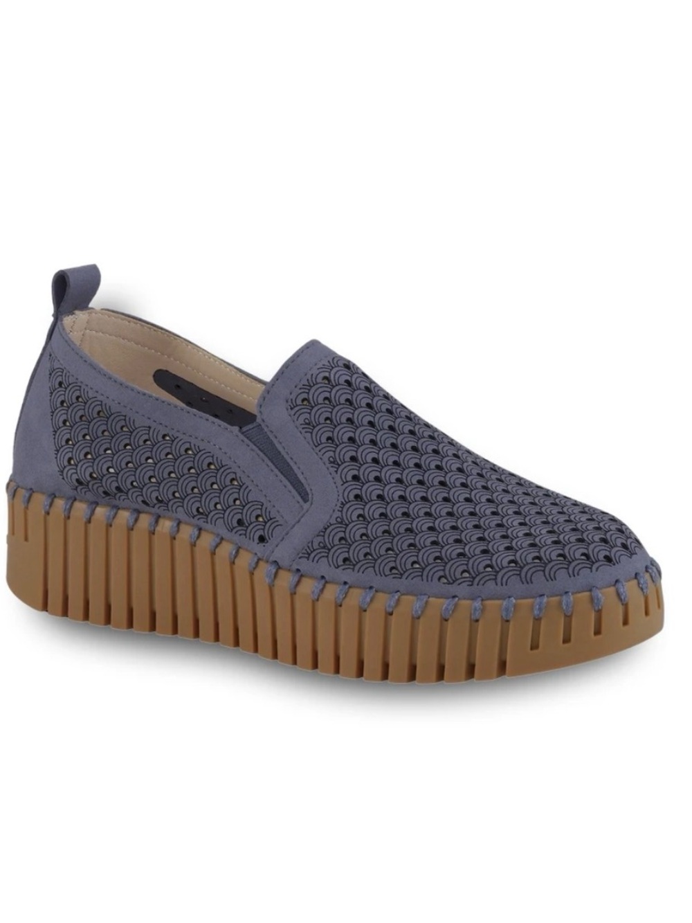 Ilsa Jacobsen Slip-On Platform Loafer in Slate Blue